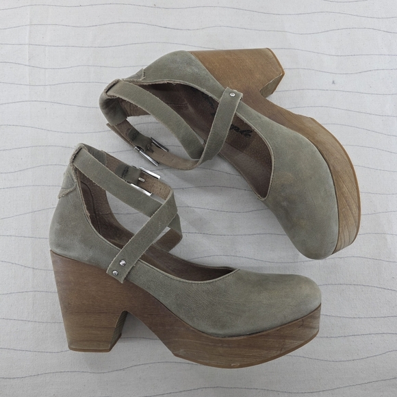 Free People Womens Buena Vista Leather Platform Wedge Strappy Heels Size 37 EU - Picture 10 of 15